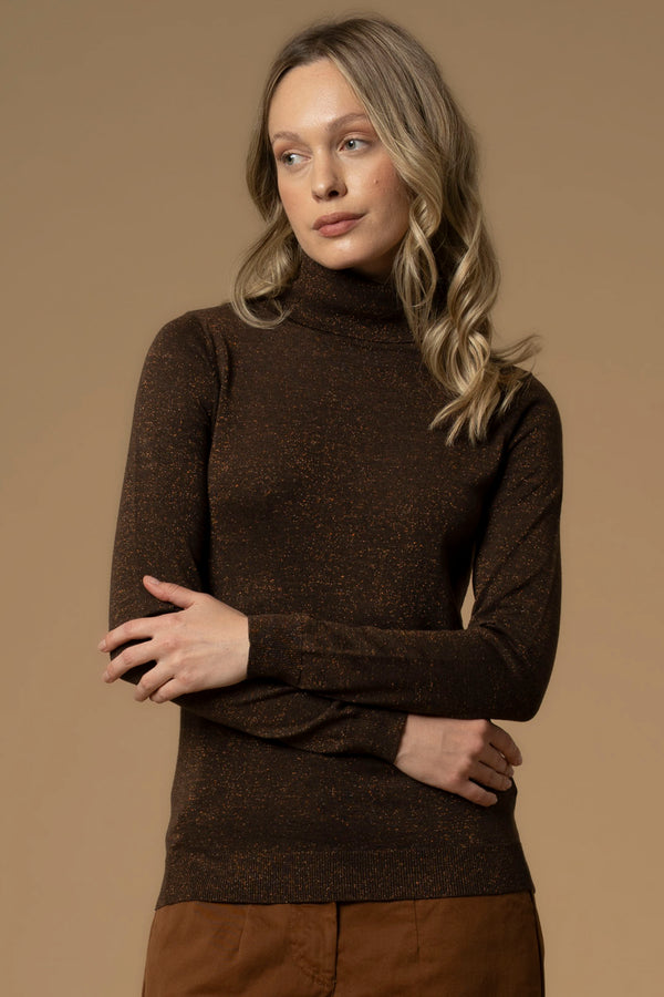 Maglia a collo alto in lurex - Maglia M/L Mauricia