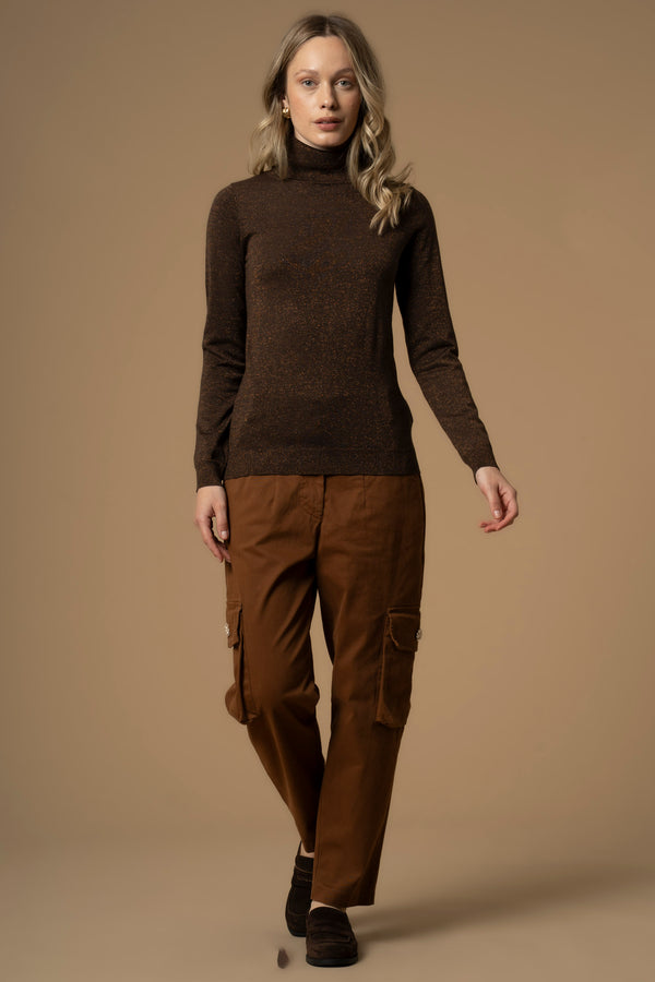 Maglia a collo alto in lurex - Maglia M/L Mauricia