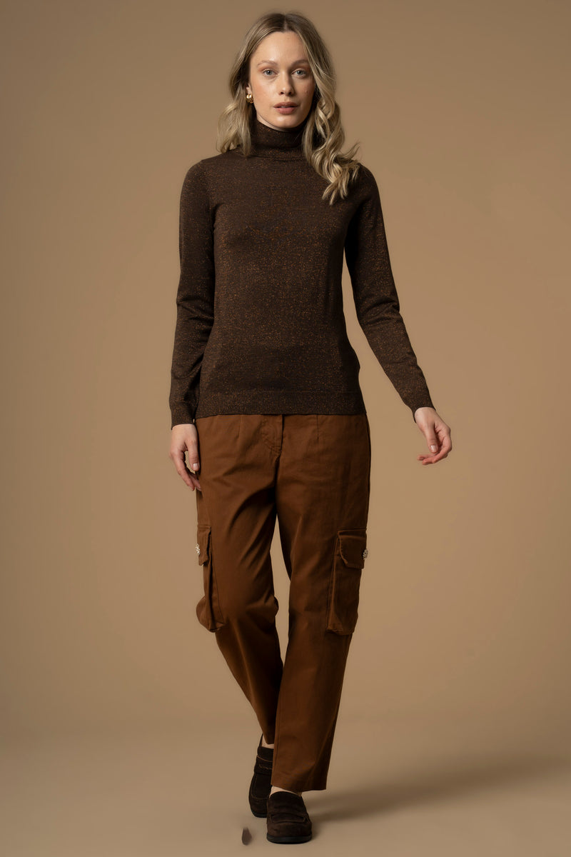 Maglia a collo alto in lurex - Maglia M/L Mauricia