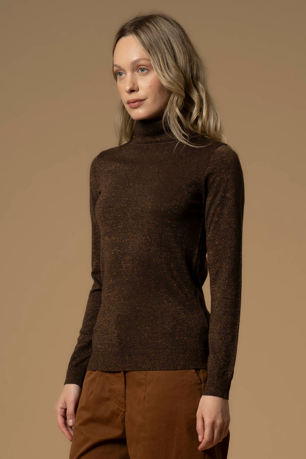Maglia a collo alto in lurex - Maglia M/L Mauricia