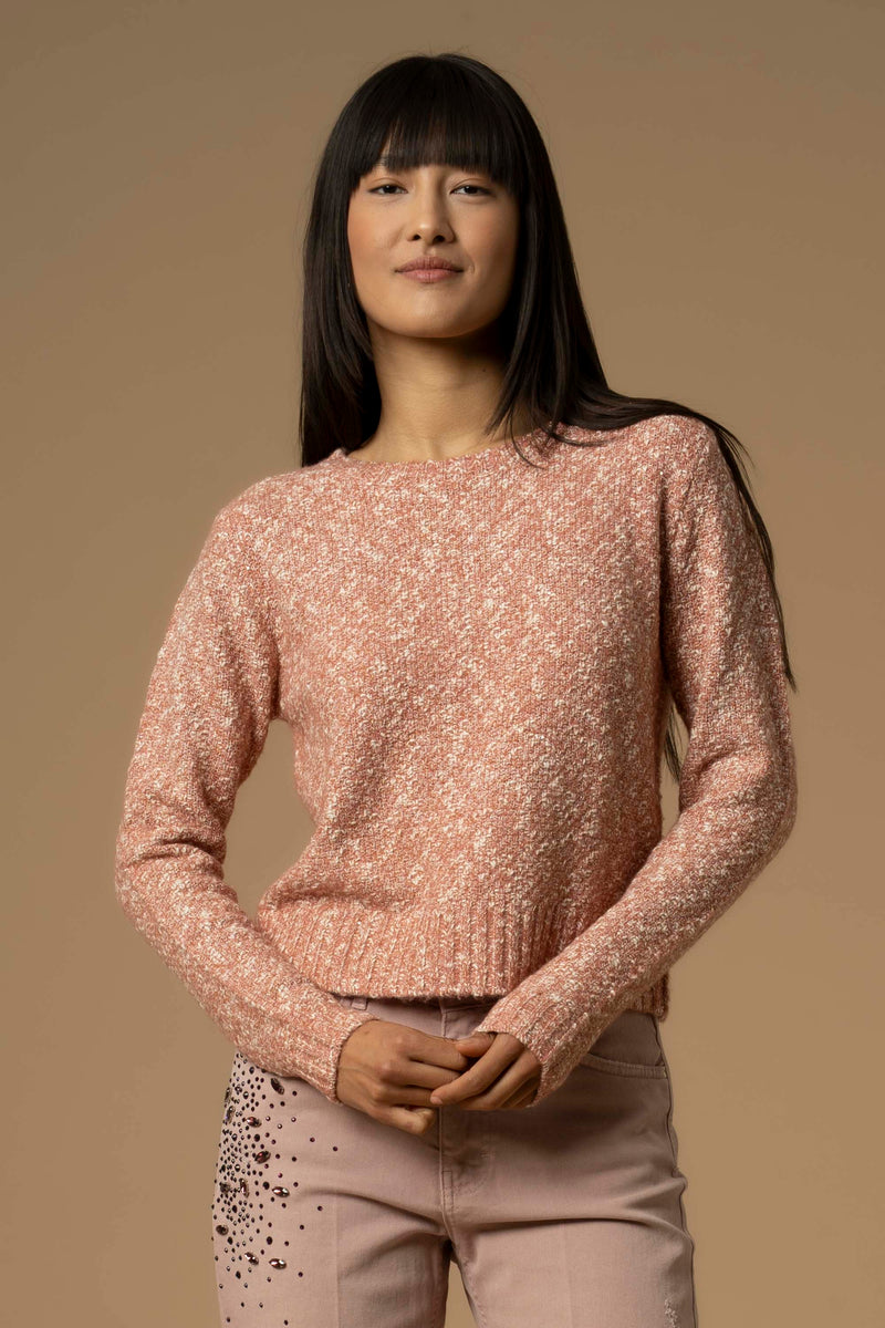 Maglia corta con trama melange - Maglia M/L Mielina