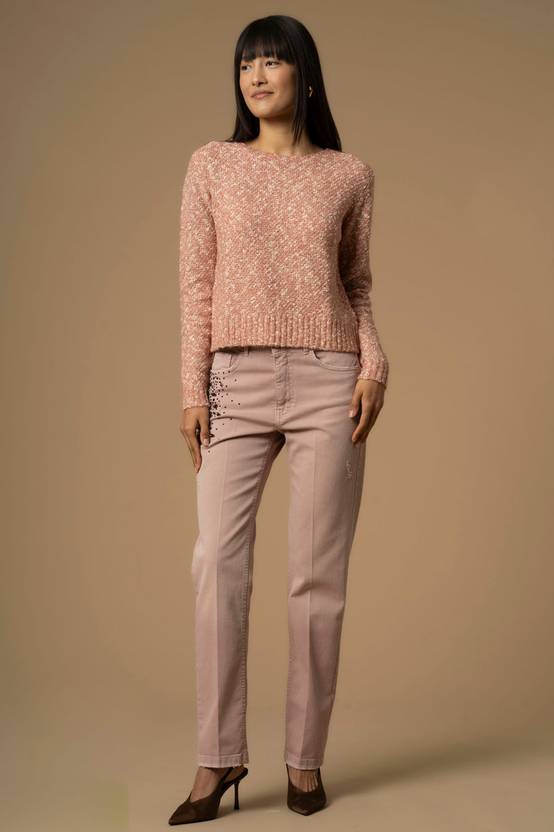 Maglia corta con trama melange - Maglia M/L Mielina