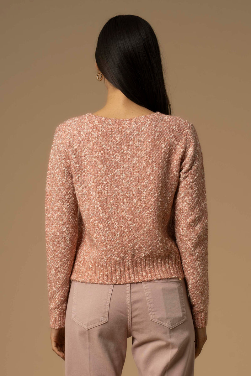 Maglia corta con trama melange - Maglia M/L Mielina