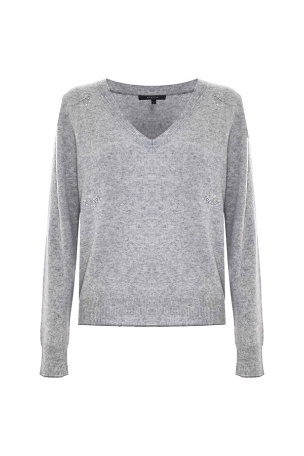 Maglia con dettaglio in strass e perle - Maglia M/L Bernabe