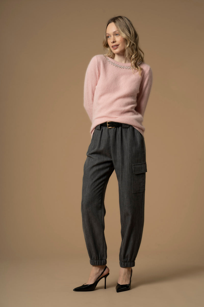 Maglia con collier in pietre - Maglia M/L Con Applicazione Baylees