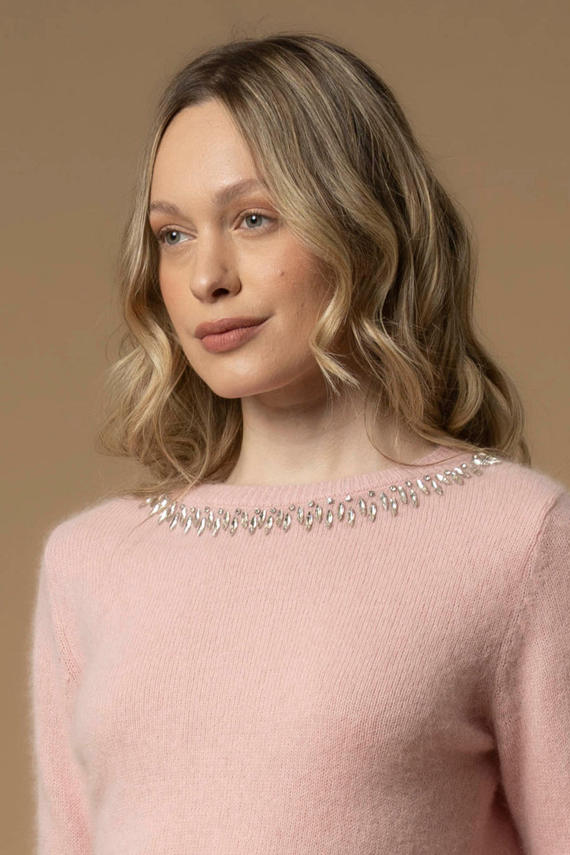 Maglia con collier in pietre - Maglia M/L Con Applicazione Baylees