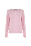Stylish part wool round neck sweater - Sweater with application BAYLEES
