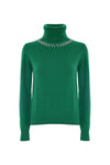 Maglia a collo alto con collier in pietre - Maglia M/L Con Applicazione Birk