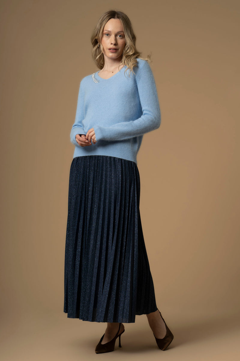 Pull avec col V manches extra longues - Pull  M/L CON APPLICAZIONE BLAKYS
