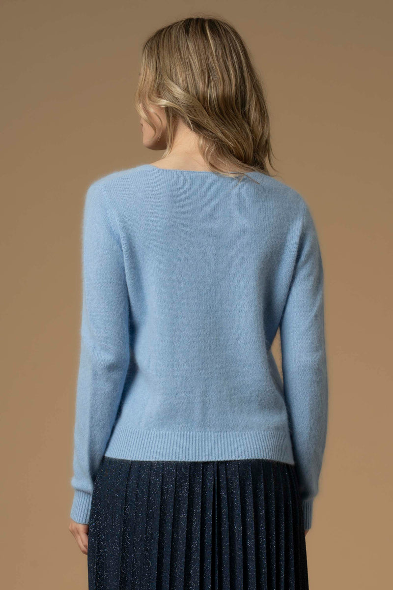 Pull avec col V manches extra longues - Pull  M/L CON APPLICAZIONE BLAKYS