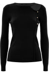 Maglia effetto cut-out con bottoni dorati - Maglia M/L Bredele