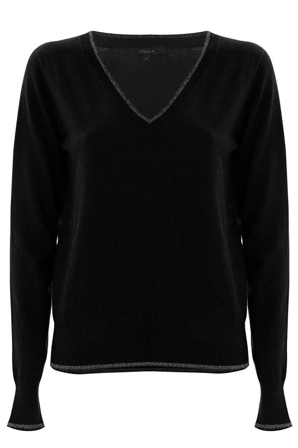 Pull à col V avec liseré - Pull  M/L CHRISTOPHE