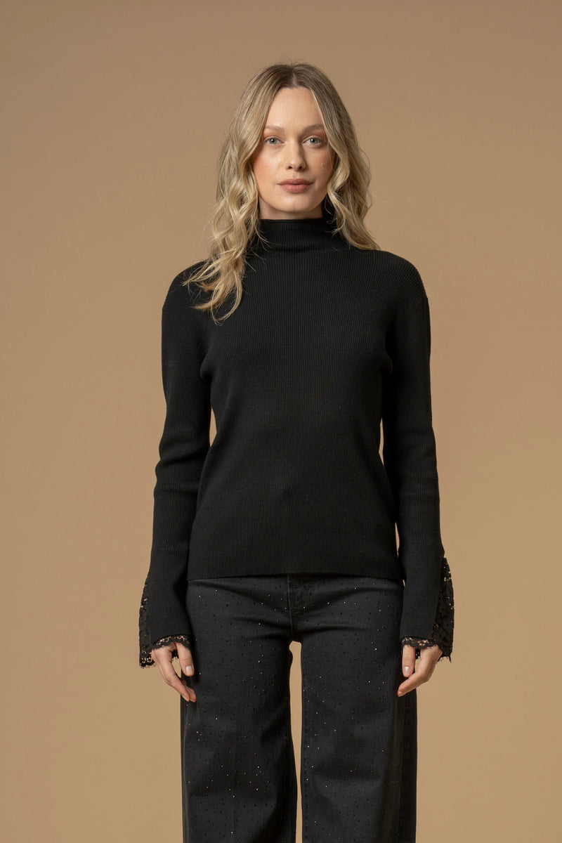 Pull col roulé avec manches extra longues - Pull  M/L CLARENNA