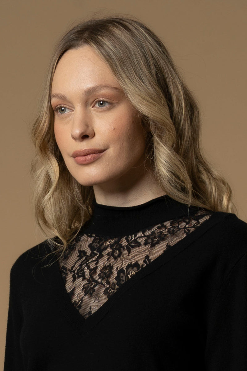 Maglia con inserto in pizzo - Maglia M/L Egeria