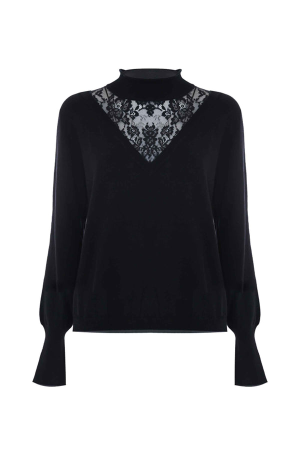 Pull col roulé transparent manches Bishop - Pull  M/L EGERIA