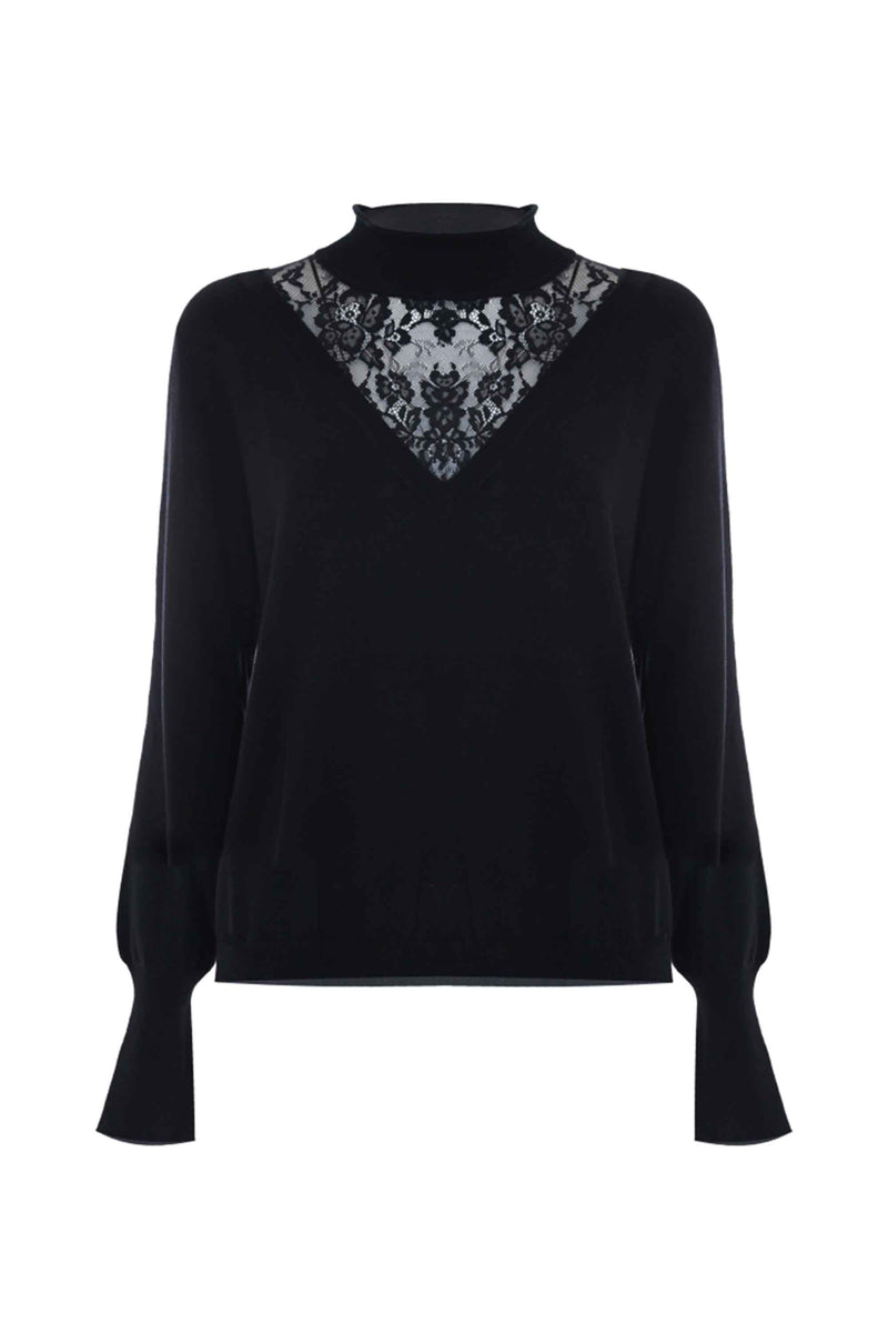 Maglia con inserto in pizzo - Maglia M/L Egeria