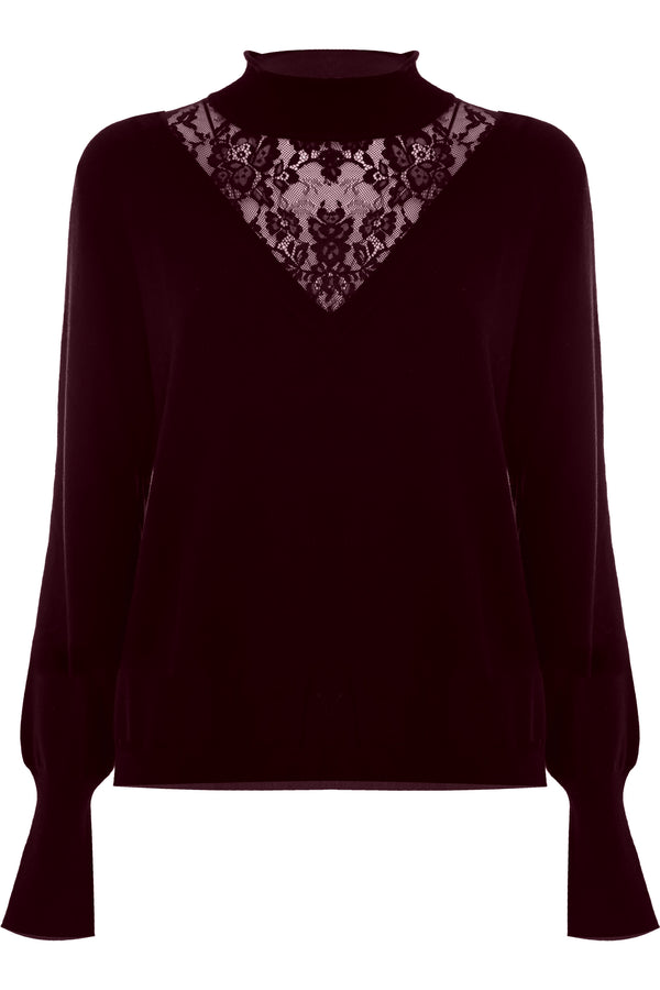 Pull col roulé transparent manches Bishop - Pull  M/L EGERIA