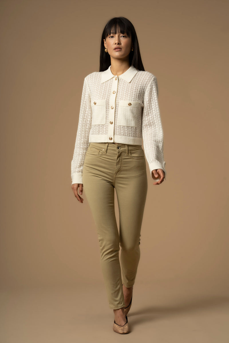 Pull ajouré col chemisier boutonné - Pull  M/L CAMILO