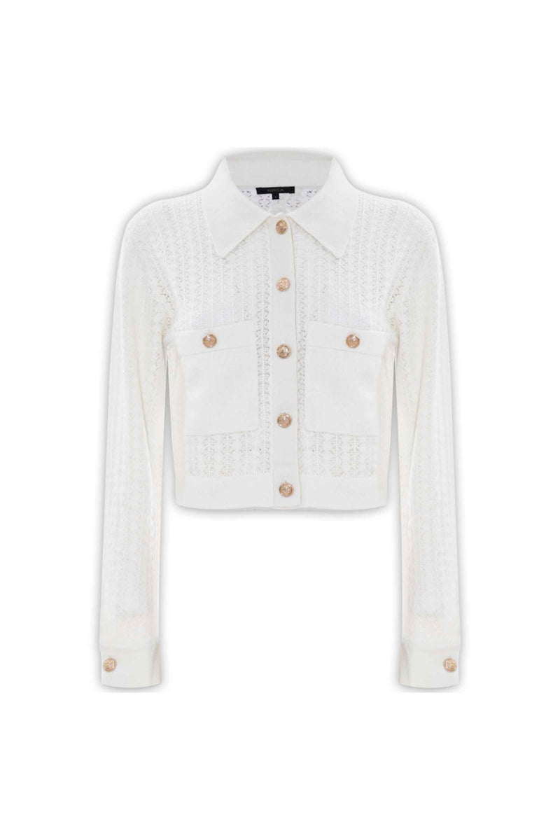 Pull ajouré col chemisier boutonné - Pull  M/L CAMILO