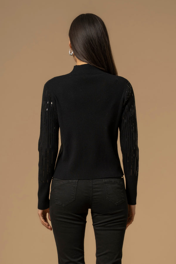 Pull col roulé effet strass - Pull  M/L CLIZIO