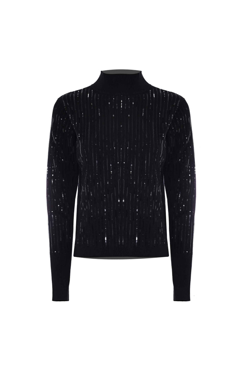 Pull col roulé effet strass - Pull  M/L CLIZIO
