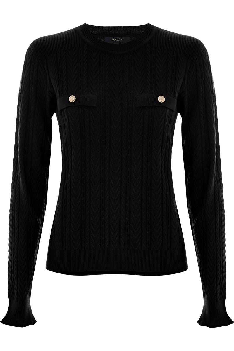 Pull effet maille à col rond - Pull  M/L JUDE