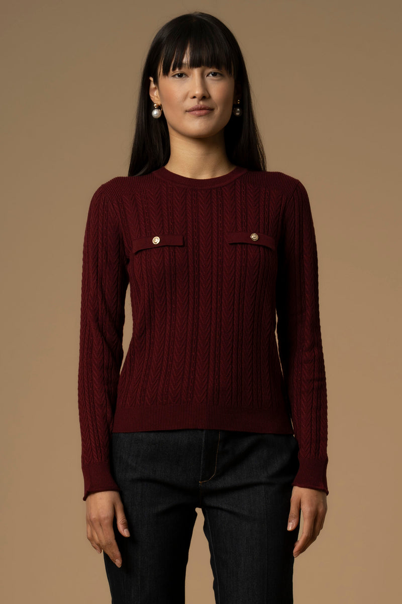 Maglia crop con fantasia a trecce - Maglia M/L Jude