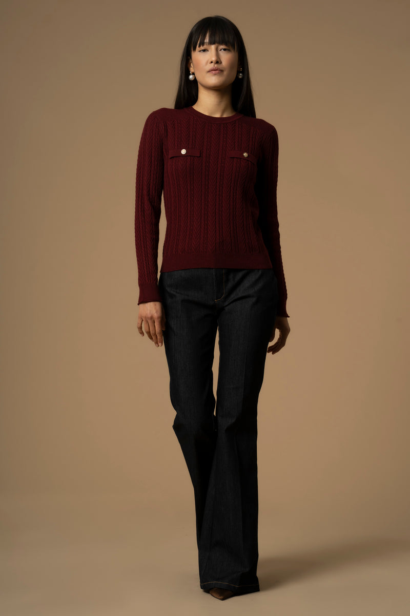 Maglia crop con fantasia a trecce - Maglia M/L Jude