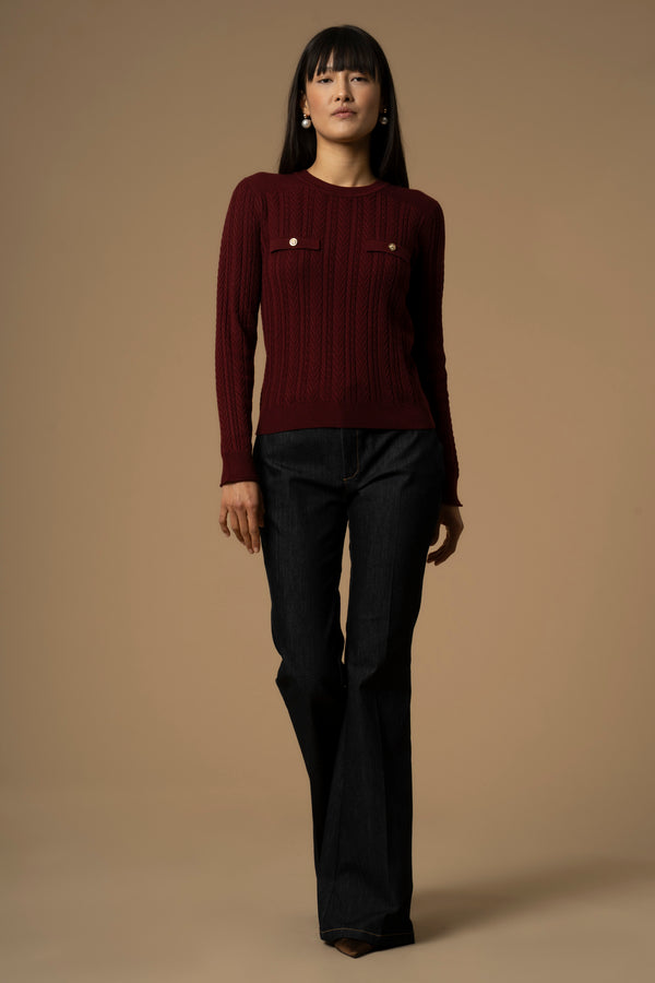 Pull effet maille à col rond - Pull  M/L JUDE