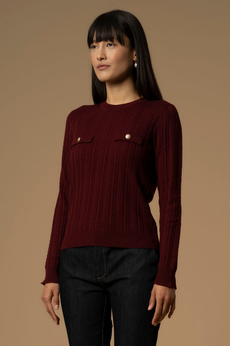 Maglia crop con fantasia a trecce - Maglia M/L Jude