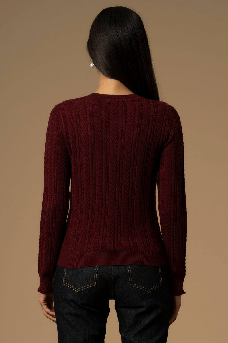 Maglia crop con fantasia a trecce - Maglia M/L Jude