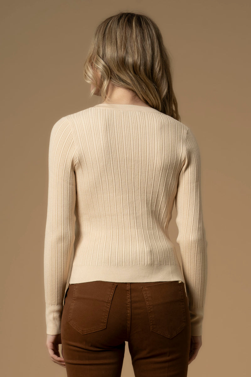 Pull col V avec fermeture centrale boutons - Pull  M/L JUVIENNA
