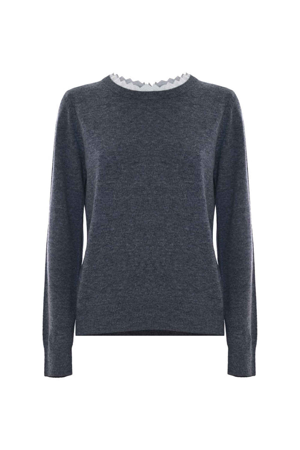 Maglia con scollo in pizzo sangallo - Maglia M/L Marshall