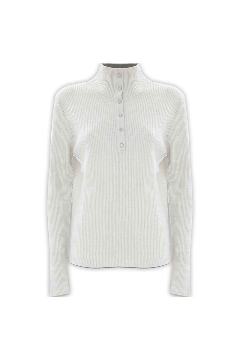 Pull col roulé avec détails boutons - Pull  M/L ENNATA