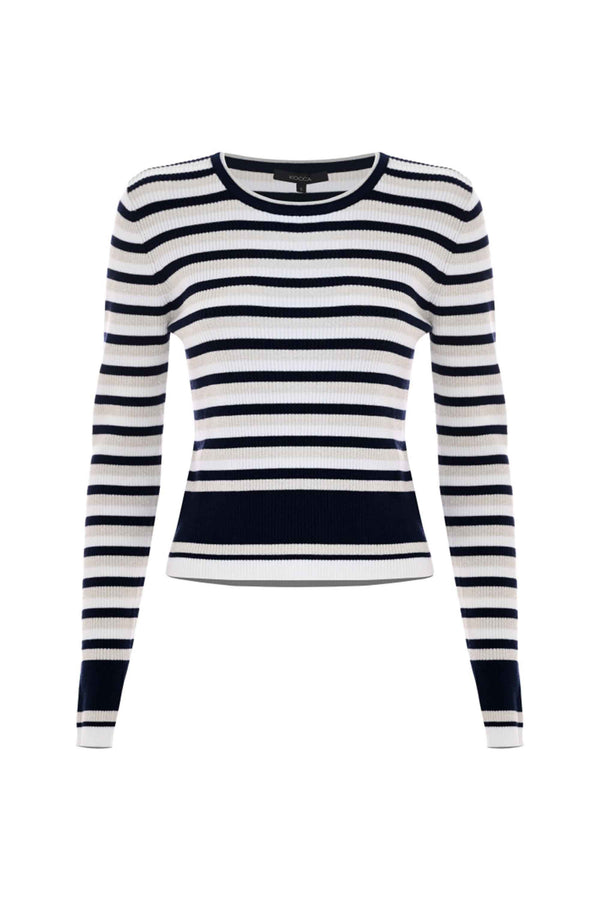 Maglia girocollo fantasia a righe - Maglia M/L Marianne