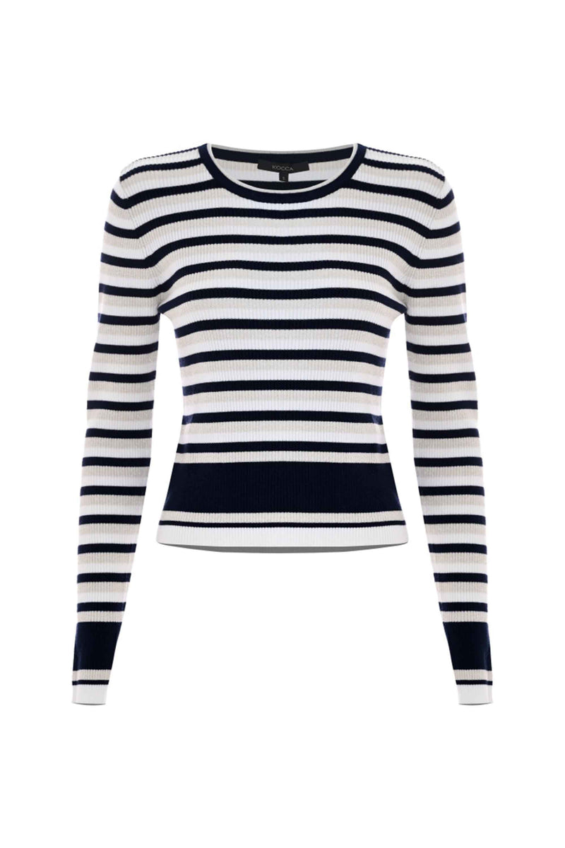 Pull col rond à rayures - Pull  M/L MARIANNE