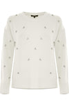 Pull col rond orné faux diamants - Pull  M/L MARIELINA