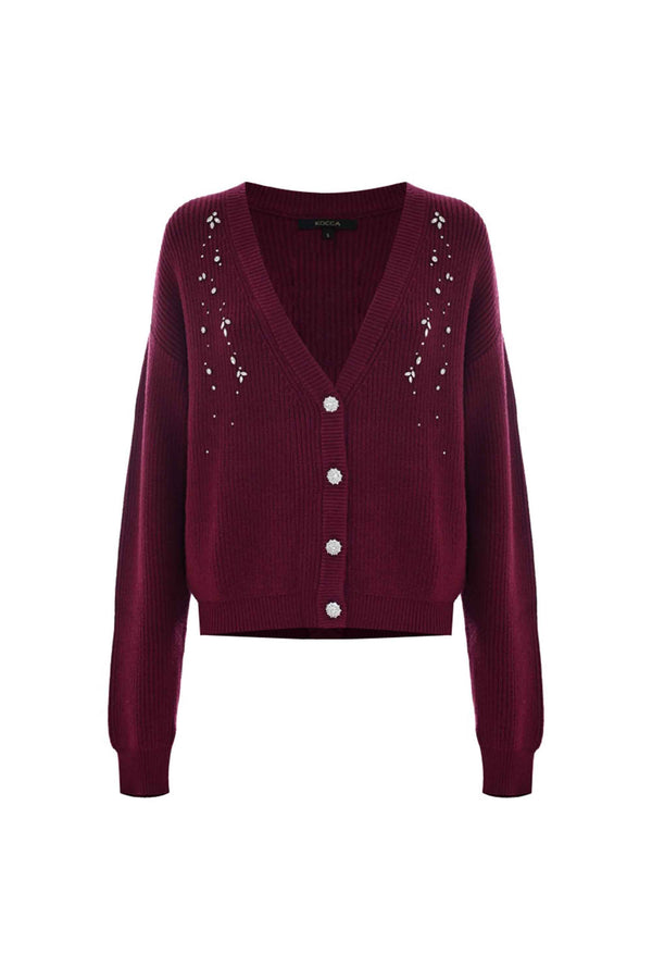 Haut col V avec détails strass - Pull  M/L CON APPLICAZIONE BALBINA