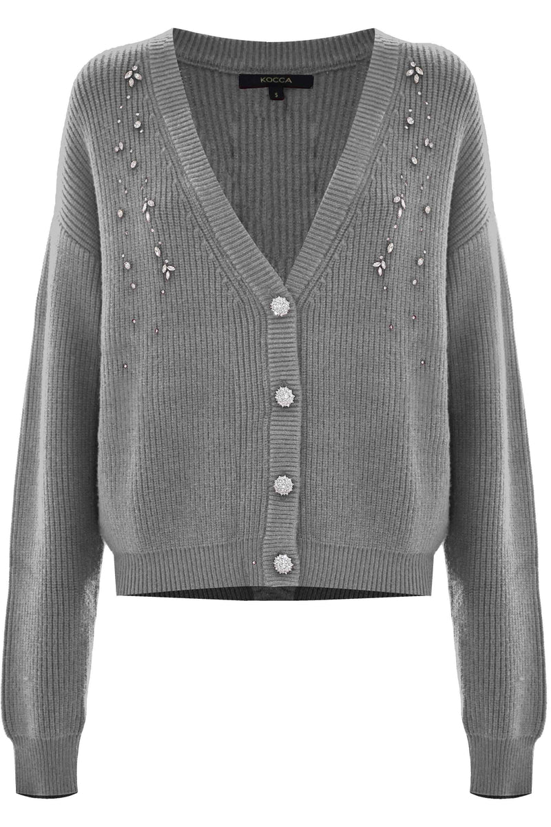 Haut col V avec détails strass - Pull  M/L CON APPLICAZIONE BALBINA