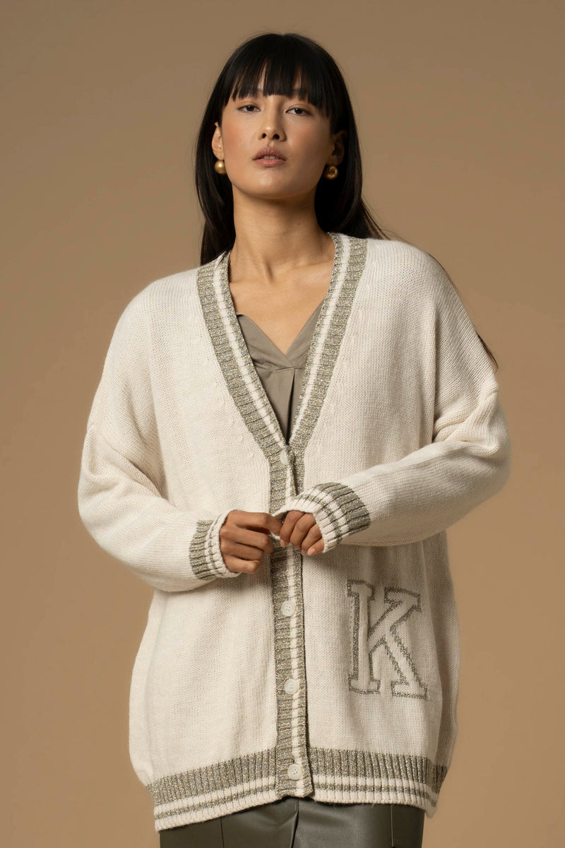 Pull fermeture contrastée et col V - Pull  M/L IESO