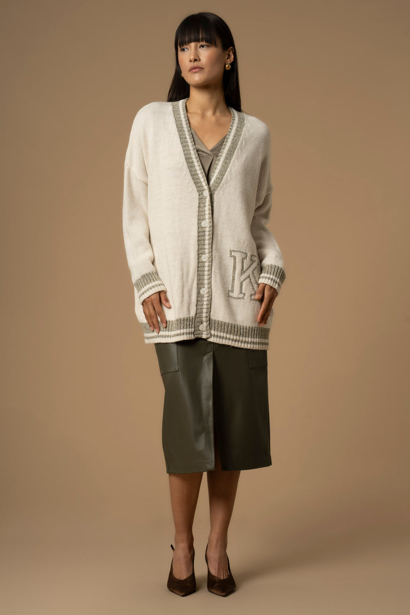 Pull fermeture contrastée et col V - Pull  M/L IESO