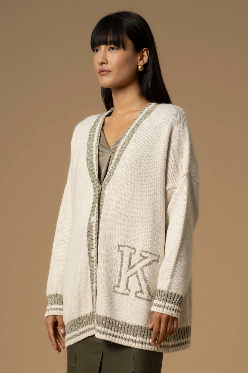 Pull fermeture contrastée et col V - Pull  M/L IESO