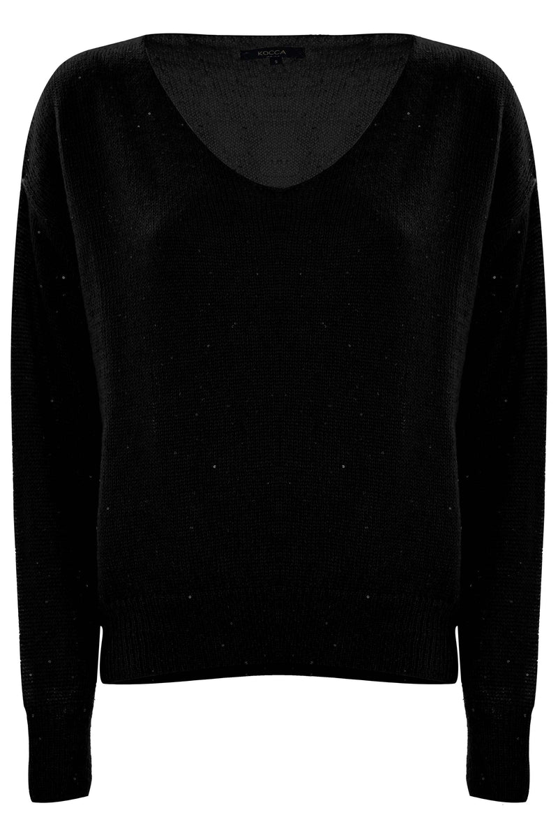 Jersey escote v con brillos - Camiseta ILUMINADA