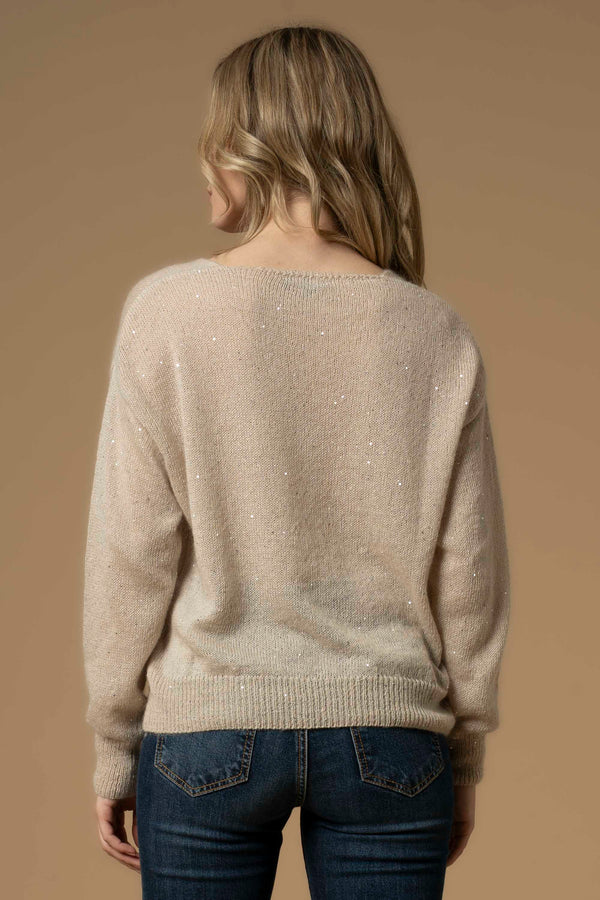 Maglia scollo a V con punti luce - Maglia M/L Iluminada