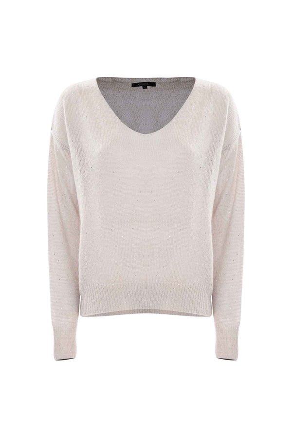 Maglia scollo a V con punti luce - Maglia M/L Iluminada
