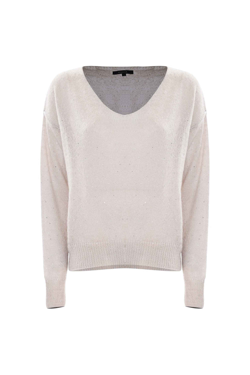 Maglia scollo a V con punti luce - Maglia M/L Iluminada