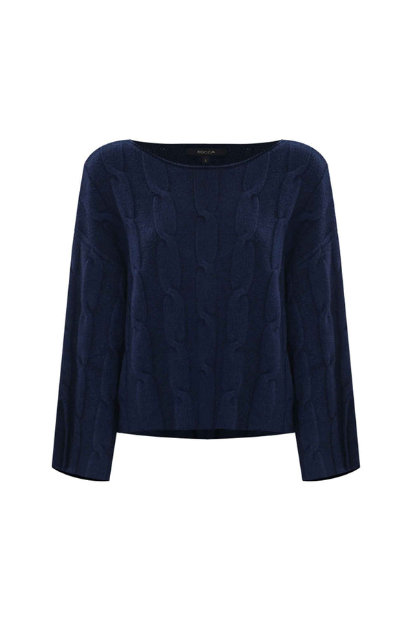Maglia scollo a barca con trecce - Maglia M/L Beren