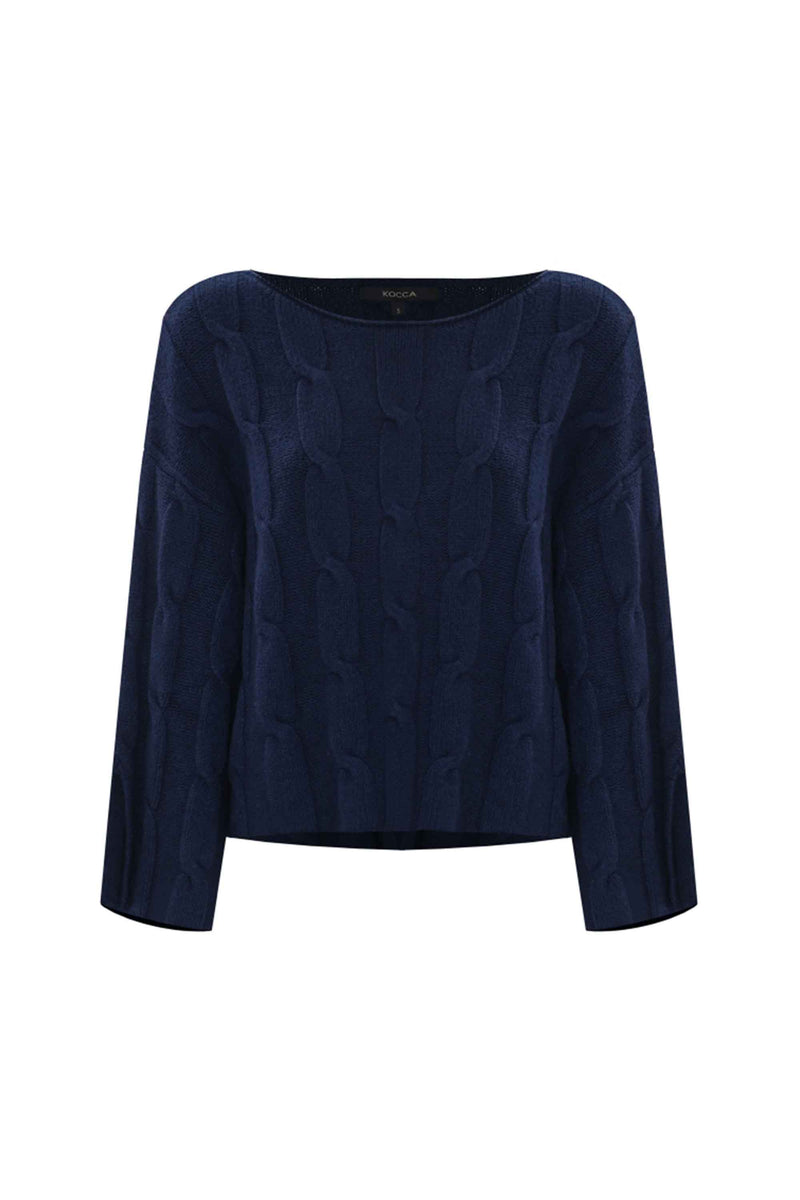 Maglia scollo a barca con trecce - Maglia M/L Beren