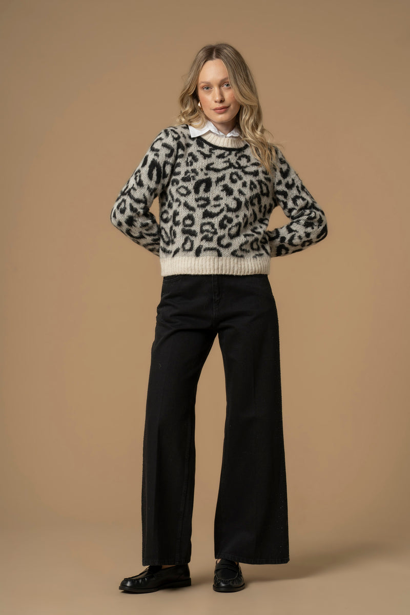 Maglia corta stampa animalier - Maglia M/L Pienza