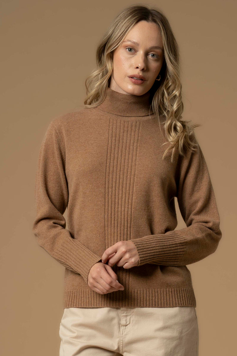 Maglia in lana con dettagli a costine - Maglia M/L Anesio